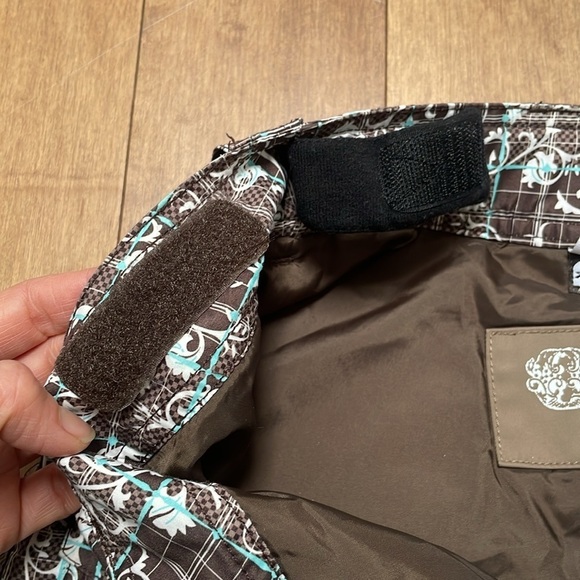 ORAGE WOMENS GIRLS SNOWBOARDING SKI PANTS W/ADJUST BAND brown aqua SZ 16 (XS/S) - Picture 9 of 16